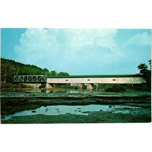 Grand Bridge Grand River Ohio Postcard Travel Souvenir Unposted Covered Bridge